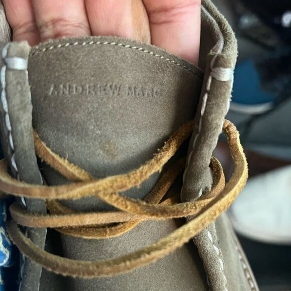 ANDREW MARC HAVEN CARIBOU/ WHITE/DK CYMBAL CHUKKA SUEDE LACE UP BOOT size 13 - Picture 6 of 9